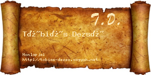 Tóbiás Dezső névjegykártya